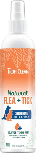 TropiClean Flea and Tick Bite Relief Treatment Spray for Dogs & Cats, 8oz