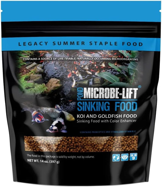 MICROBE-LIFT Sinking Fish Food Pellets for Ponds, Water Gardens, and Fountains, for Live Goldfish and Koi, 14 Ounces