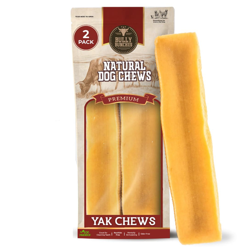 Bully Bunches Mega Authentic Yak Cheese Himalayan Chews for Giant Dogs & Super Aggressive Chewers - All Natural Dog Treat Dental Chews, Made with Real Yak Milk - Lactose & Rawhide Free (2 PK)