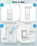 Pawfly 4 Pcs Bird Water Dispenser, Cage Accessories for Parrot & Hamster, Bird Feeder for Cage, White & Blue Waterer for
