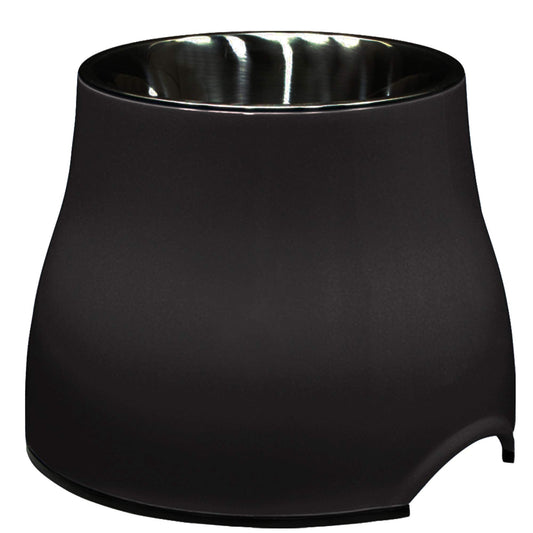 Dogit Elevated Dog Bowl, Stainless Steel Dog Food and Water Bowl for Large Dogs, Black, 73752