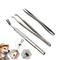 ideanovo 3 Pack Tick Remover Tool kit Stainless Steel Tick Remover Tweezers for Pets Dogs and Cats