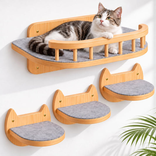 Cat Wall Shelves, Modern Cat Wall Furniture for Indoor Cats