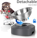 AYADA Raised Cat Food Bowl, Stainless Steel Cat Dish for Dry Wet Food Water, Anti Vomiting Elevated with Stand Ergonomic Lifted Slanted Tilted 15 Angle Metal Single Kitty Kitten Pet Bowl (Single)