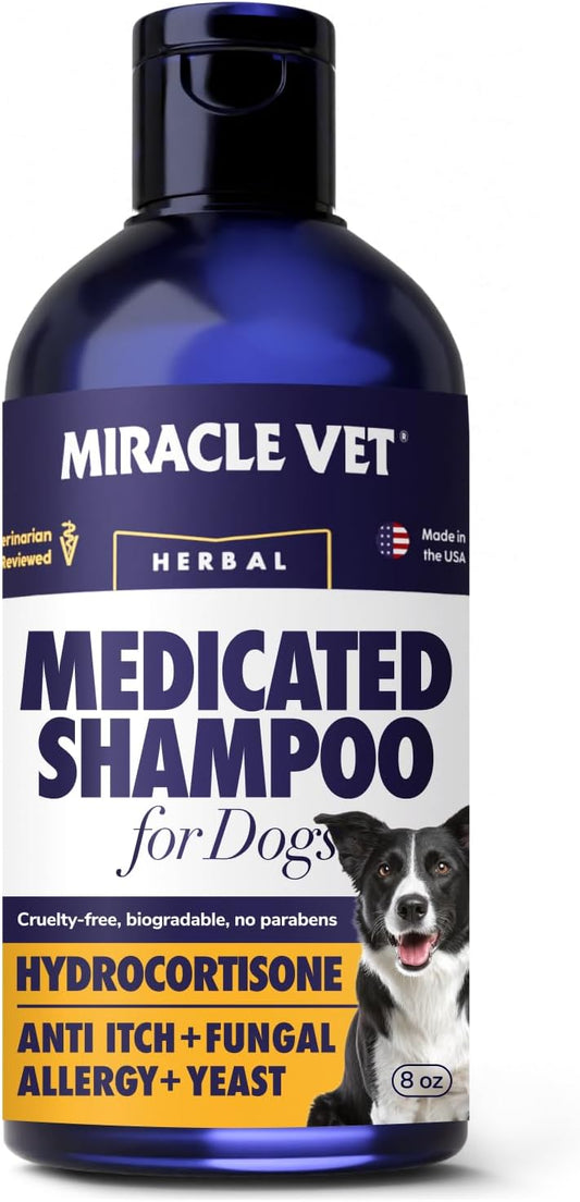 Miracle Vet Medicated Dog Shampoo for Itchy Skin Relief 8 fl oz