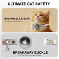 Airtag Cat Collar, Reflective Breakaway Cat Collar with Airtag Holder &Bell