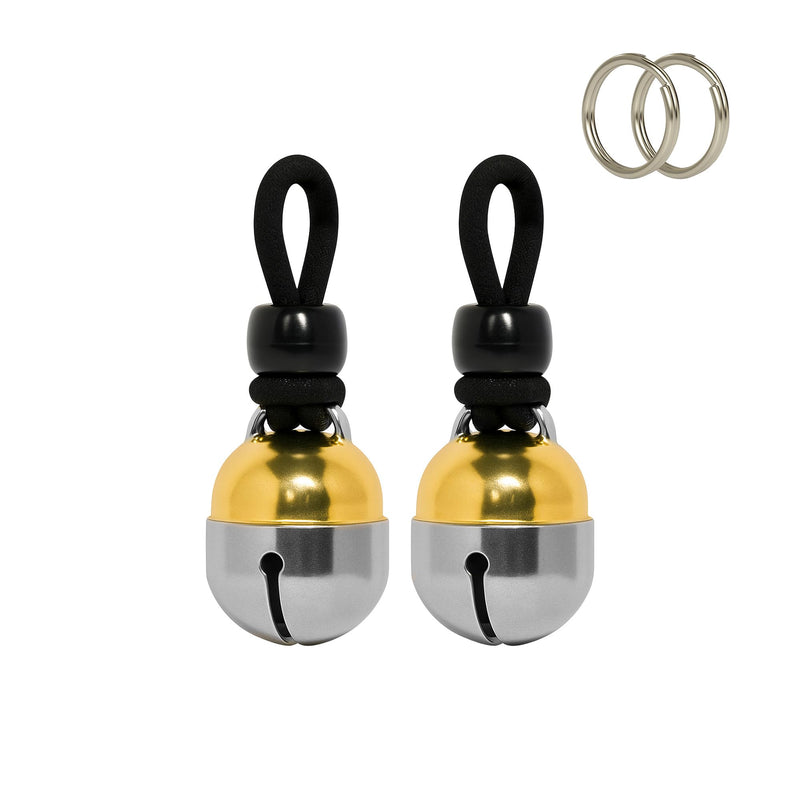 Noble Bells, Pair - Handmade in USA, Extra Loud Collar Bells for Cats and Dogs, Premium Brass and Nickel Silver