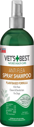 Vet's Best Flea & Tick Spray Shampoo for Dogs, Essential Oils, 16 oz