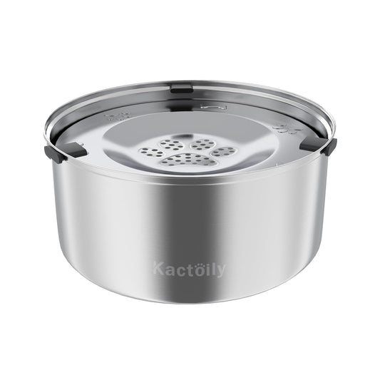 Kactoily 3L/101oz Large Capacity Dog Water Bowl Stainless Steel No Spill Dog Bowls Slow Drinking Dog Water Feeder Dispenser