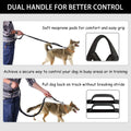 Hands Free Dog Leash, Waist Running Leash with Zipper, Walking Pouch for Medium Large Dogs, Dual Handle and Retractable 