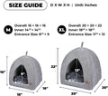 Best Pet Supplies Cat Bed for Indoor Cat, Domed Tent House with Removable Pillow, Covered Cat Cave for Small Dog, Puppies and All Breeds of Cats - Gray, 20 x 20 x H:22"