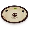 TTCAT Oval Ceramic Cat Food Bowl,Cute Dish,Small Pet Feeding Dishes for Cat,Kitten,Dishwasher Safe.