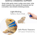 6Pcs Bearded Dragon Pool – Foldable Reptile Bathtub & Towel (Large or Medium Size), Bath Brush, Spray Bottle & Plastic Tweezers for Bearded Dragons, Bearded Dragon Bath Accessories (Medium)