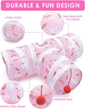 Bissap Rabbit Tunnel, 9.8'' Collapsible Bunny Tunnel and Tube 3 Ways Pet Hideout with 1 Play Ball for Indoor Kittens Dwa