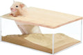 kathson Hamster Sand Bath Box Transparent Acrylic Small Animals Shower Bathtub Guinea Pigs Digging Sand Container Cage A