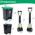 Pooper Scooper 2 Pack with 20 Litre Step Dog Poop Trash Can, 28" Long Handle Dog Poop Scoopers for Large Small Dogs Heav