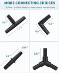 Pawfly 25 Feet Black Airline Tubing Standard Aquarium Air Pump Accessories Set with Suction Cups Connectors and Check Va