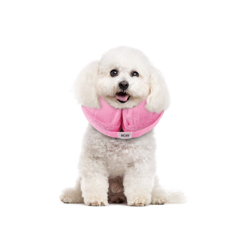 MCHY Inflatable Dog Cone,Adjustable Recovery Collar for Dogs After Surgery,Prevent from Biting & Scratching,Not Block Vision (Pink, S-Neck 7''- 12'')