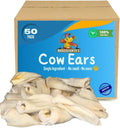Brazilian Pet 100% Natural Real Cow Ears (50 Pack) Prime Dog Chews, Over 5 inches Free Range Grass Fed Cattle, No additi