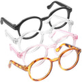 Ipetboom Dog Cat Pet Glasses, 4pcs Round Dog Glasses Cat Puppy Eye Wear for Cats and Dogs, Funny Cute Dog Cat Retro Fashion Sunglasses Photos Props Cosplay Party Costume