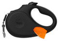 TUG Oval 360° Tangle-Free Retractable Dog Leash with Integrated Waste Bag Dispenser (Small, Black)