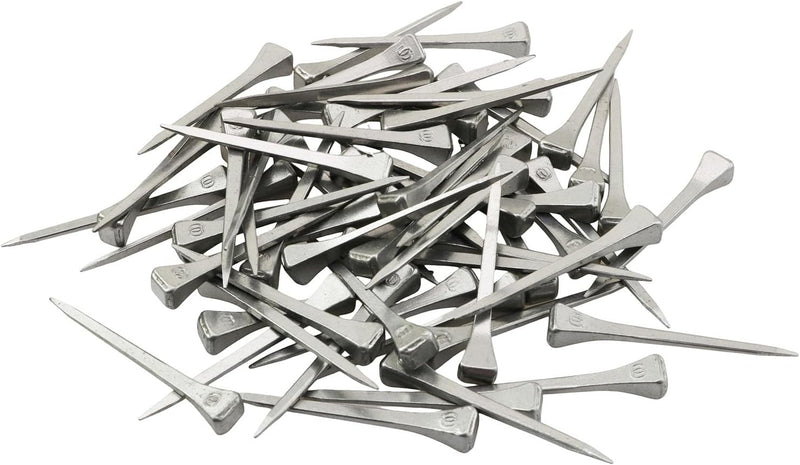 50PCS 1.87 Inch Horseshoe Nails Polished Galvanised Finish Carbon Steel Fasteners Suitable for Woodworking Crafts Leathe
