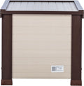 New Age Pet ECOFLEX Albany Outdoor Cat House - Weatherproof, Insulated, Elevated Floor, Dual Escape Doors, Easy Assembly, Moisture & Odor Resistant, 10-Year Warranty, Maple/Brown