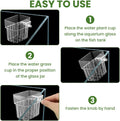 8 Pack Aquarium Plant Holder, Clear Hanging Planter Cups with Drainage Hole