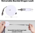 3 Pack Bearded Dragon Harness and Leash Set - Adjustable Soft Leather Lizard Harness with Retractable Leash Small Animal