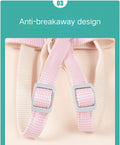 Rabbit Harness Leash Small Pet Adjustable Escape Proof Vest (Pink,Small)