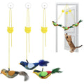 Tocirelo Interactive Cat Toys Bird - Realistic Cat Interactive Toys for Indoor Cats with Catnip and Feather, 3 Pack Hanging Chirping Bird Cat Toy, Bored Kitten Kicker Chase Exercise Door Frame Toy