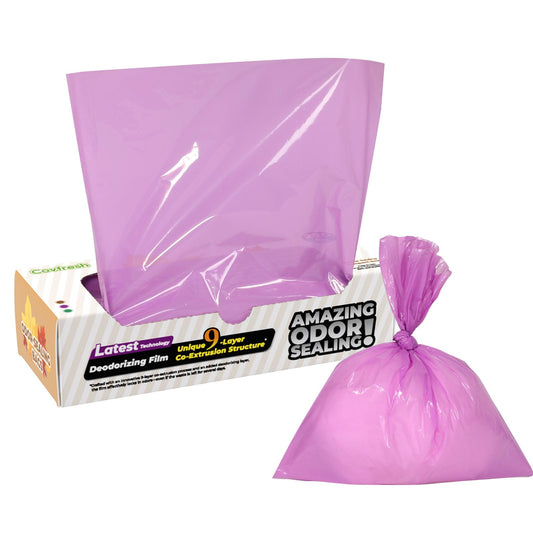 Covfresh Odor-Sealing Cat Litter Bags - 220 Count Unscented Cat Poop Bags with Strong Odor Control, Leakproof & Durable Pet Waste Bags (Size:S, Color: Purple)