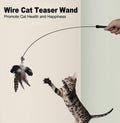 Yauende Cat Feather Toys, Indoor Cat Interactive Toys, 2 PCS Flexible Wire and 5 PCS Cat Feather Toys, for Bored Indoor Cats, Indoor Cat Chase Toys