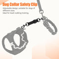 Dog Collar Safety Clip, Reflective Double-Ended Backup Connector for Harness to Collar, Adjustable Safety Clip for Prong