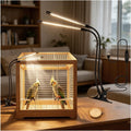 2-Tube Full Spectrum LED Bird Cage Light, Adjustable Brightness 3/9/12H Timer Fixture,Flexible Clamp Bird Lighting,Natur