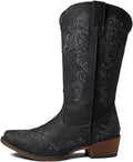 ROPER Womens Tall Stuff Embroidery Snip Toe Casual Boots Mid Calf Low Heel 1-2"