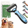Pet Pro Tool Grooming, Dual Tooth Groom Pro for Dogs, Cat Deshedding Brush, Dog Rake Brush for Shedding, Cats Comb Undercoat Long Hair Knotter Remover, Double Teeth Coat Dual-Sided Professional Tools