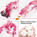 SZEE Dog Rope Toy, 14 in 3 Knots Chew Rope for Small Medium Dogs, Natural Cotton Pull Toy for Tug of War and Teeth Cleaning, Fits Valentine’s Day Vibe (Pink)