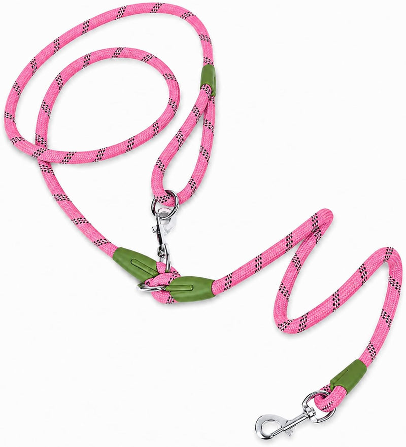 pawstrip Hands Free Dog Leash Crossbody Dog Running Leash Handsfree Pet Rope for Hiking Training Heavy Duty Reflective Pet Walking Belt (Pink)
