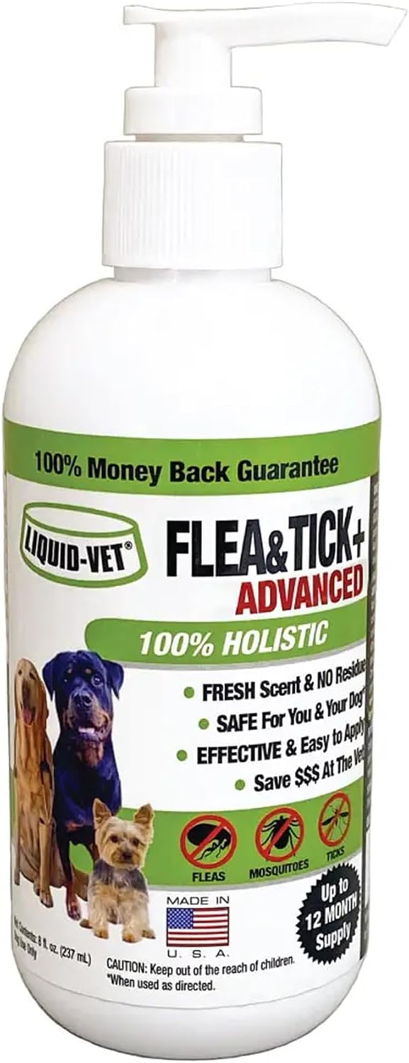 Natural Flea and Tick Topical Treatment, Repels Fleas Ticks and Mosquitoes, Quick-Dry No Residue, All Food-Grade Ingredi