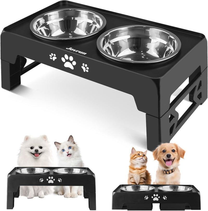 Jovrun Elevated Dog Bowls for Small Dogs and Cats, Non-Slip Cat Bowls with 2 Thick 5.5
