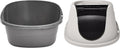 Amazon Basics No-Mess Hooded Enclosed Cat Litter Box with Odor Control and Swinging Door, Standard, 21" x 16" x 15", Multicolor