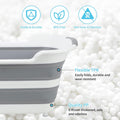 FHTONGE 7.13 Gal/27L Raised Collapsible Dog Bathtub with Drain Fur Catcher, Multifunctional Pet Washtub for Small to M Dog, Portable Puppy Tub Cat Shower Basin Laundry Basket Storage Organize Bucket