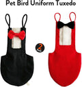 QBLEEV 2 Pack Bird Diapers, Reusable Cockatiel Tuxedo Flight Suite Costume