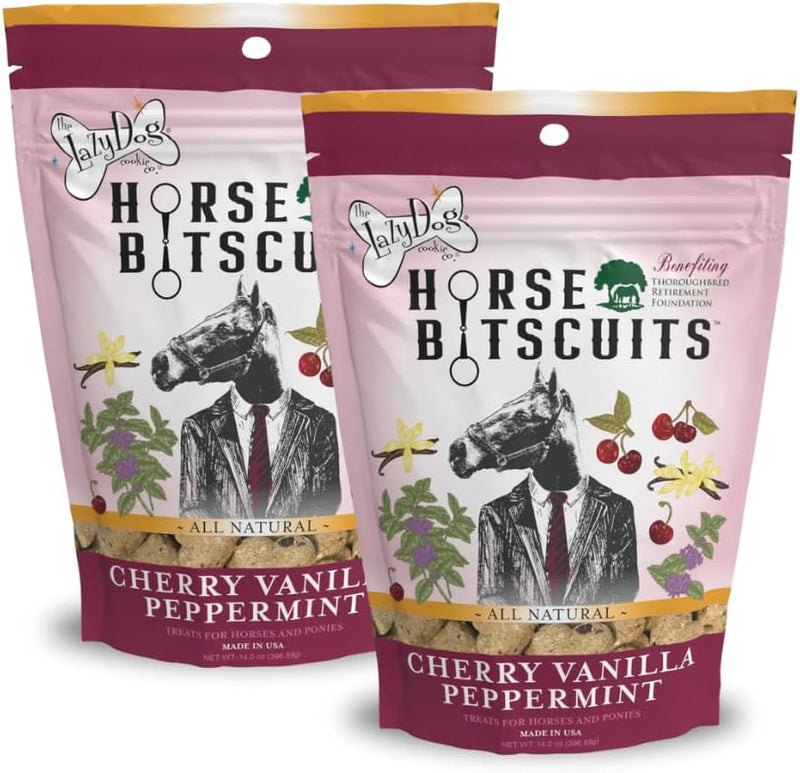 The Lazy Dog Cookie Co. Bitscuits, Horse Treats, Alfalfa, Flax & Peppermint, Pocket Size Biscuits for Horses & Ponies, A