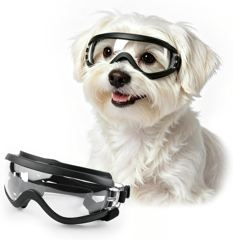 LESYPET Dog Goggles Small Breed, UV Wind Dust Protection Small Dog Sunglasses with Adjustable Strap, Puppy Sunglasses fo