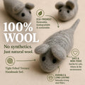 Earthtone Solutions Cat Mouse Toy - 3 Felted Wool Mouse Toys Without Catnip for Indoor Cats and Kittens - Large Handmade Mice
