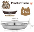 6Pcs Stainless Steel Pet Feeding Bowls, 6.1 Inches Shallow Wide Flat Cat Food Bowls, Puppy and Kitten Feeding Bowls, Whisker Fatigue Relief, Fits Elevated Bowl Stands