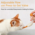 LogFaadCoi Glass Banana-Shaped Pet Feeding Bottle | Adjustable Flow Nipples 1-2-3 Holes + Press Valve | Includes 3 Nipples & Cleaning Brush | Leak-Proof, Easy-to-Grip Kit for Kittens & Puppies