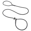 Slip Lead Dog Leash for Small & Medium Dogs, 1/4” x 5ft Sturdy Nylon Rope with Spring-Loaded Adjustable Stopper, Easy On/Off Training & Walking Slip Leash (Black, 5ft*1/4")